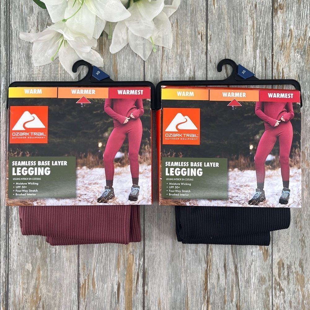 Women's Warmer Thermal Seamless Fleece Bottom Pants 2-Pack Size XS